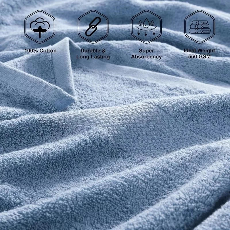 16 Piece Bath Towels - 100% Cotton