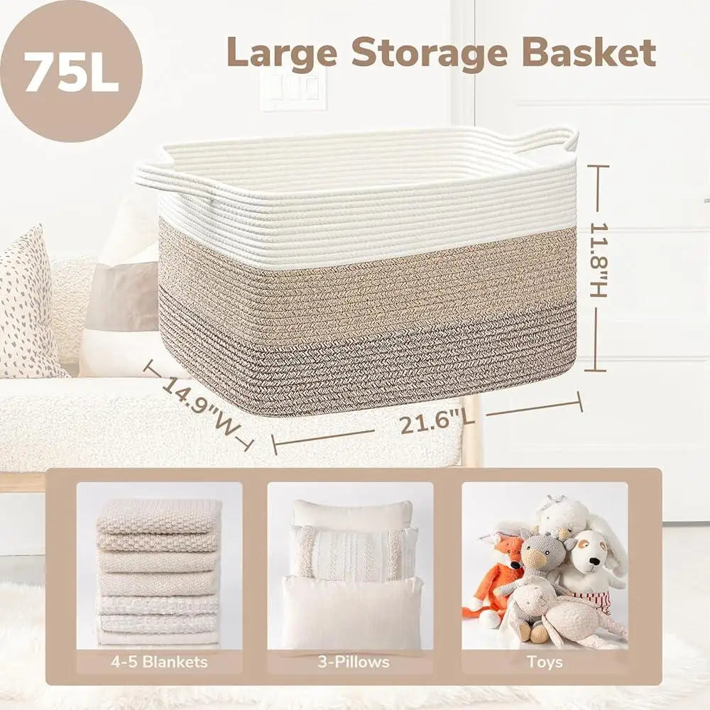 Extra Large Rectangle Woven Storage Basket