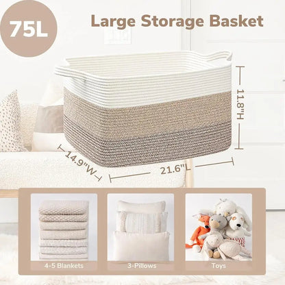 Extra Large Rectangle Woven Storage Basket