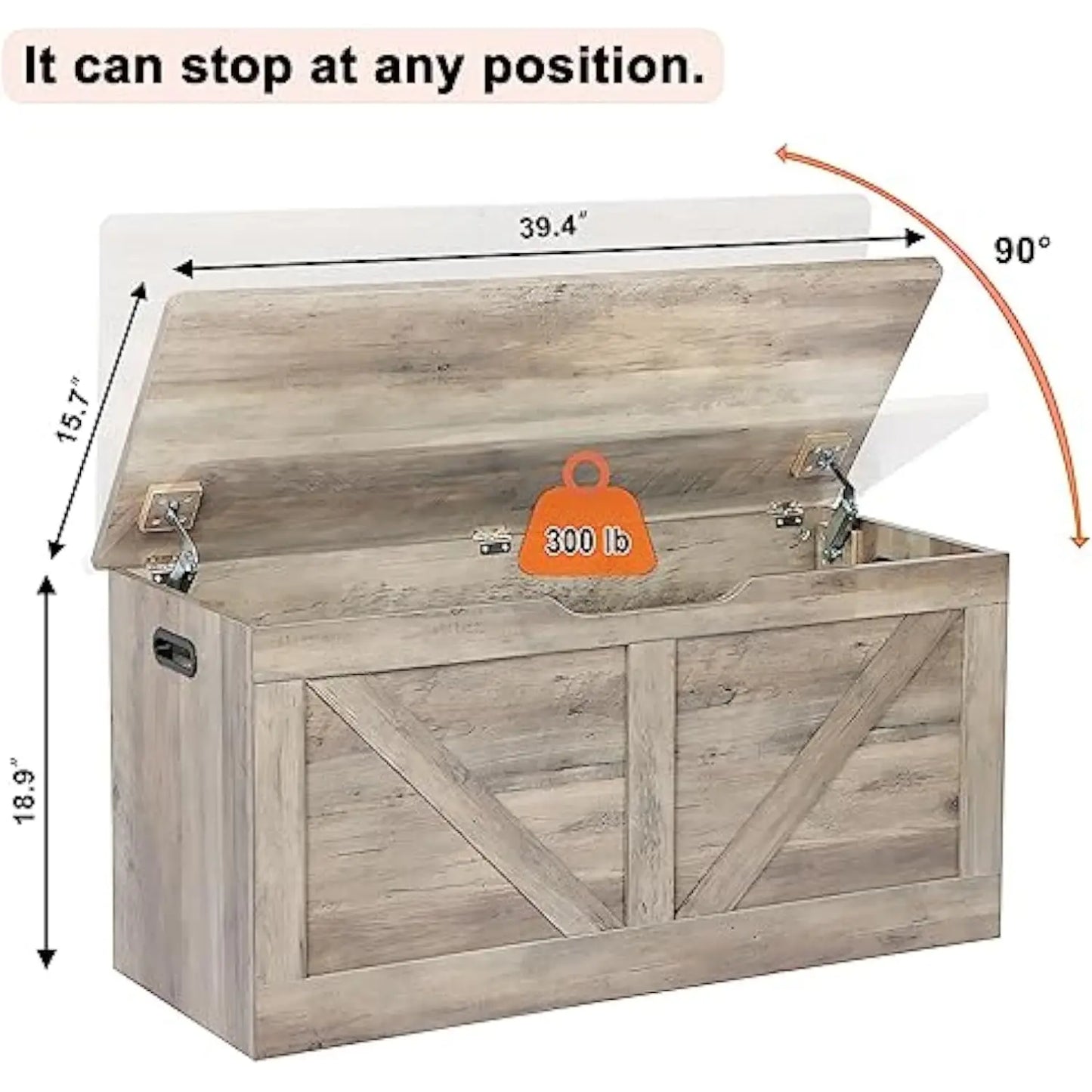 39.4" Wooden Storage Chest
