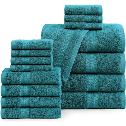 16 Piece Bath Towels - 100% Cotton