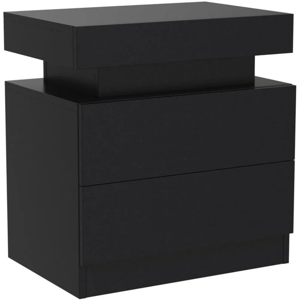 Nightstand with 2 Drawers and LED Lighting