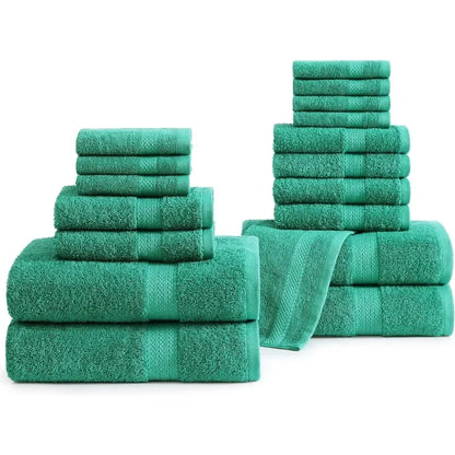 16 Piece Bath Towels - 100% Cotton