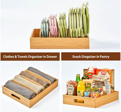 Bamboo Box for Kitchen Storage and Organization