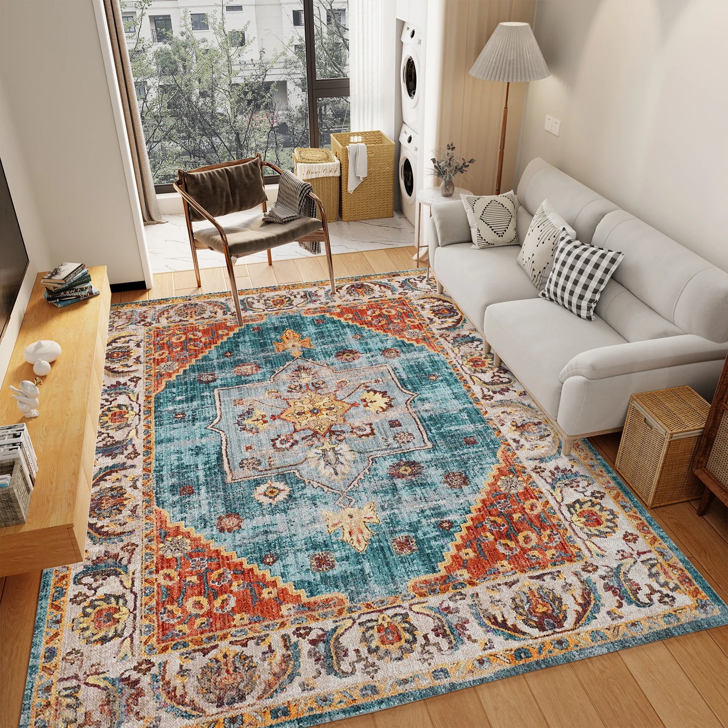 Washable Rug, with Non-Slip Backing