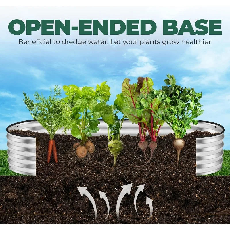 2Pack Galvanized Raised Garden Bed, 6ft x 2ft Lightweight Planter Boxes