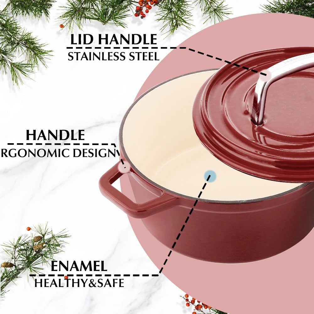 Cast Iron Casserole Pot with Lid
