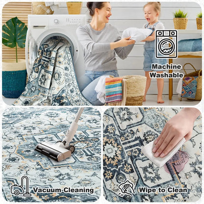 Washable Rug, with Non-Slip Backing