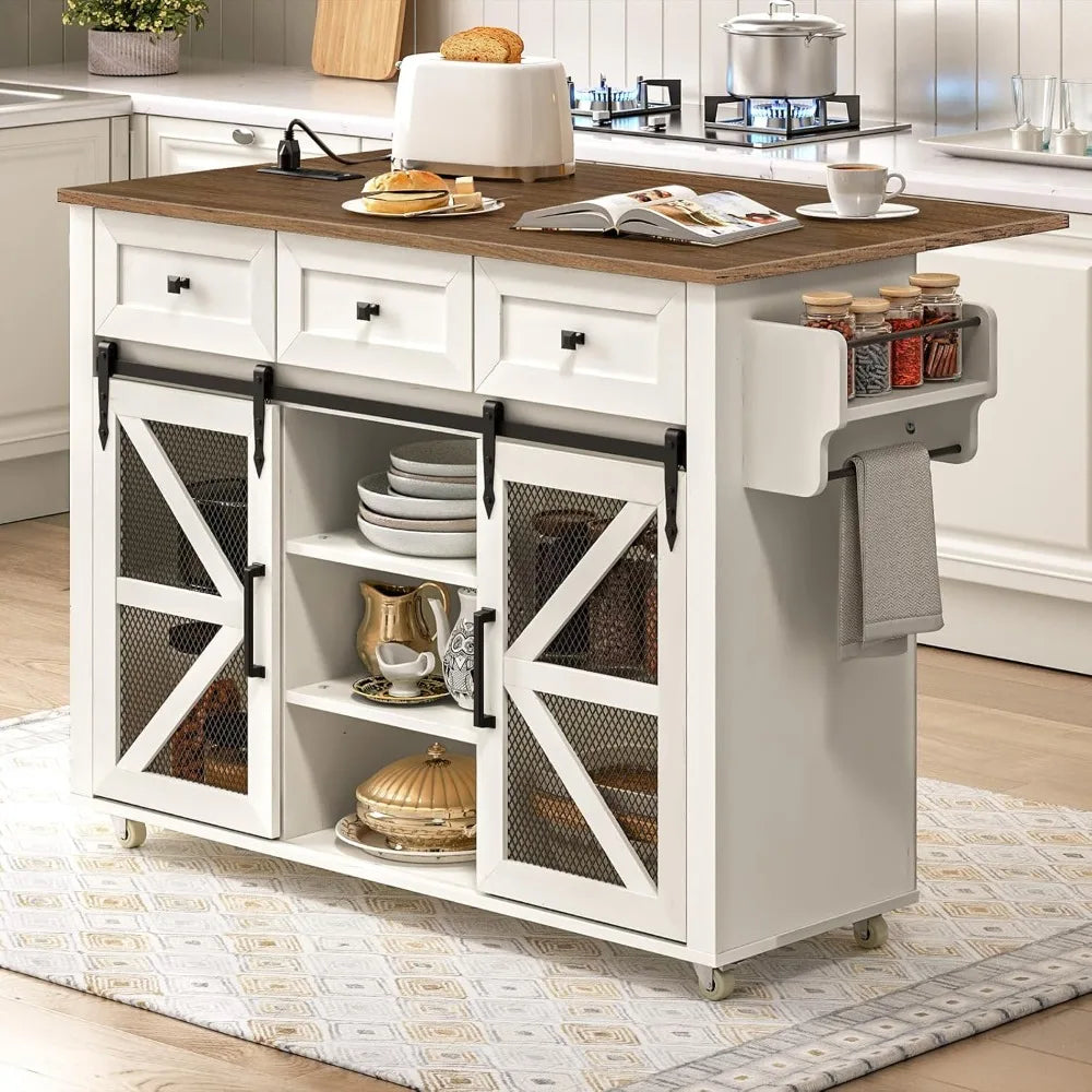 Kitchen Island W/ charging station