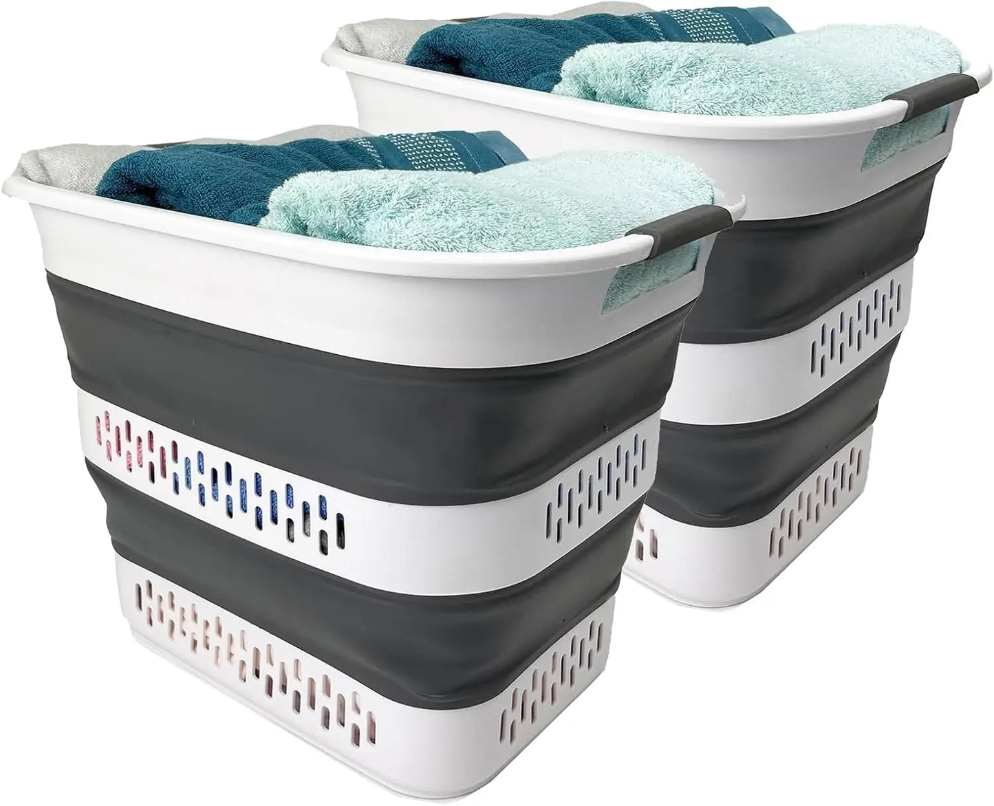 Collapsible Plastic Laundry Basket - 10.5 Gallon