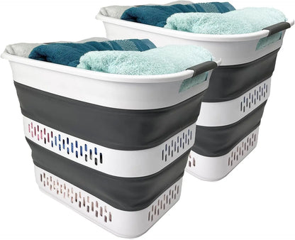 Collapsible Plastic Laundry Basket - 10.5 Gallon
