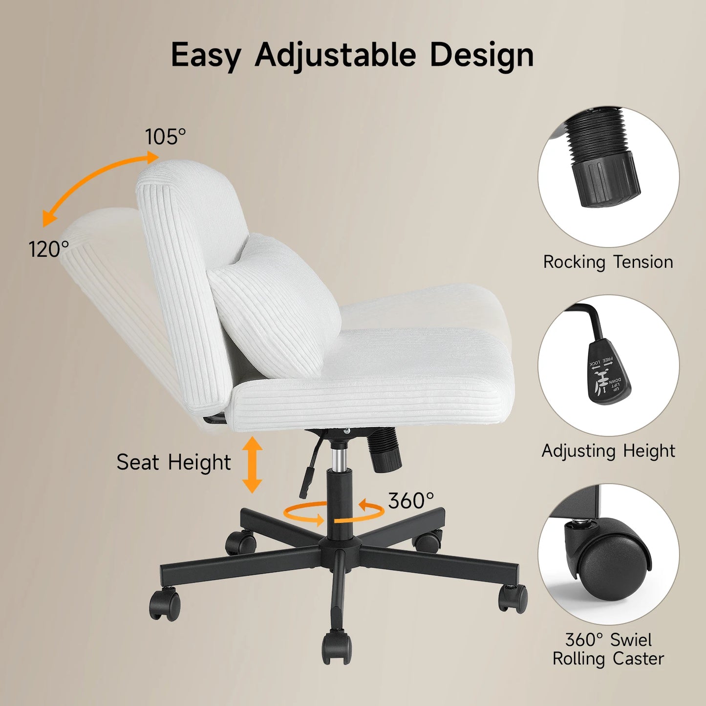 Massage Cross Leg Office Chair