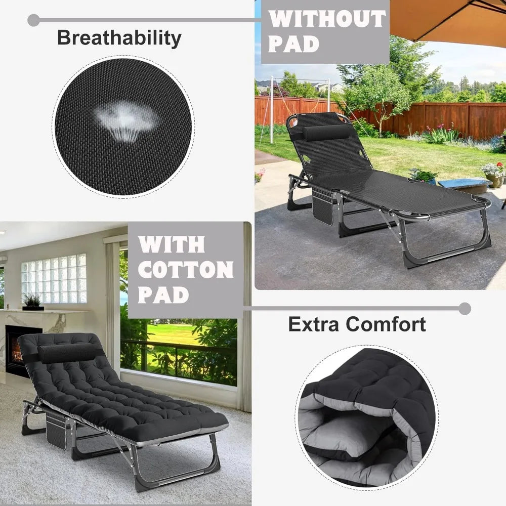 Outdoor 5-Position Folding Chaise Lounge Chair
