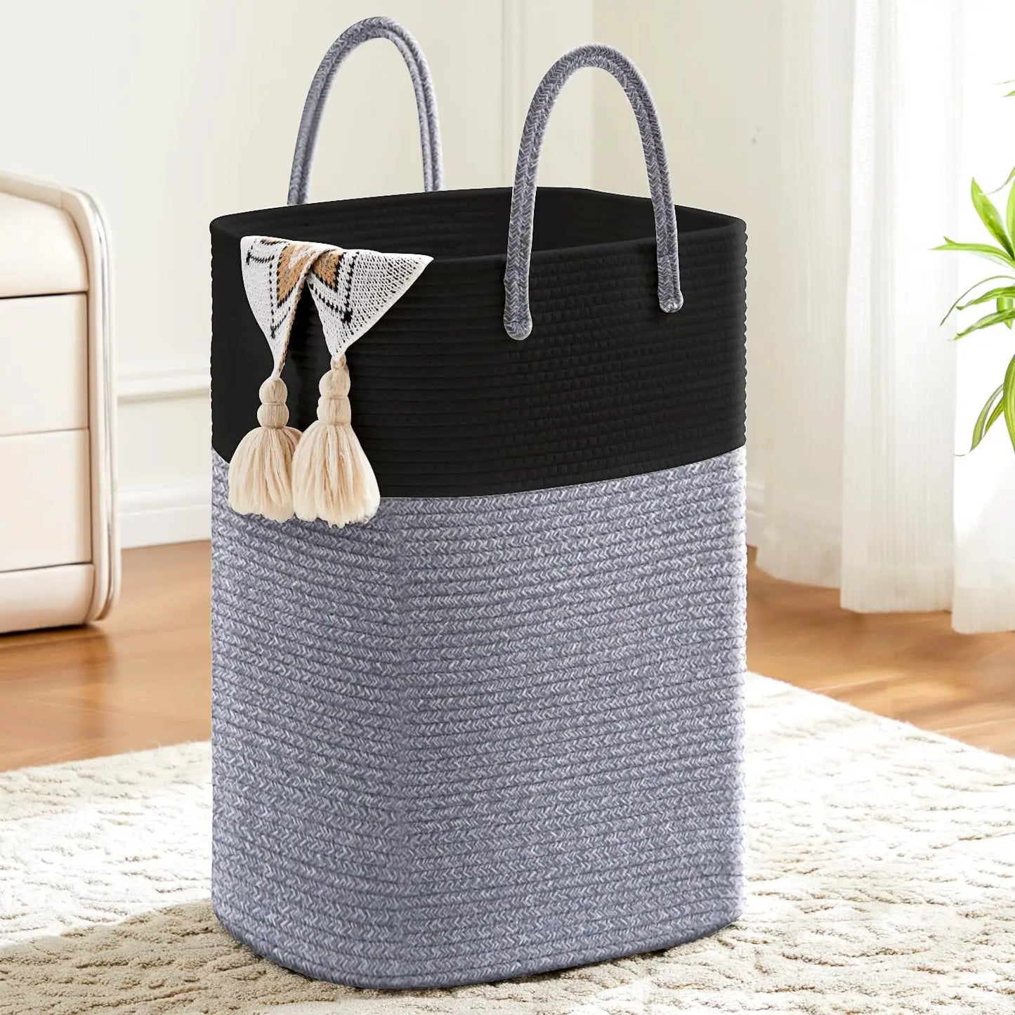 Woven Cotton Rope Laundry Hamper