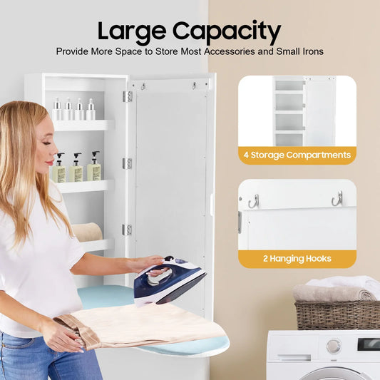 Wall Mounted Ironing Board with Storage Cabinet