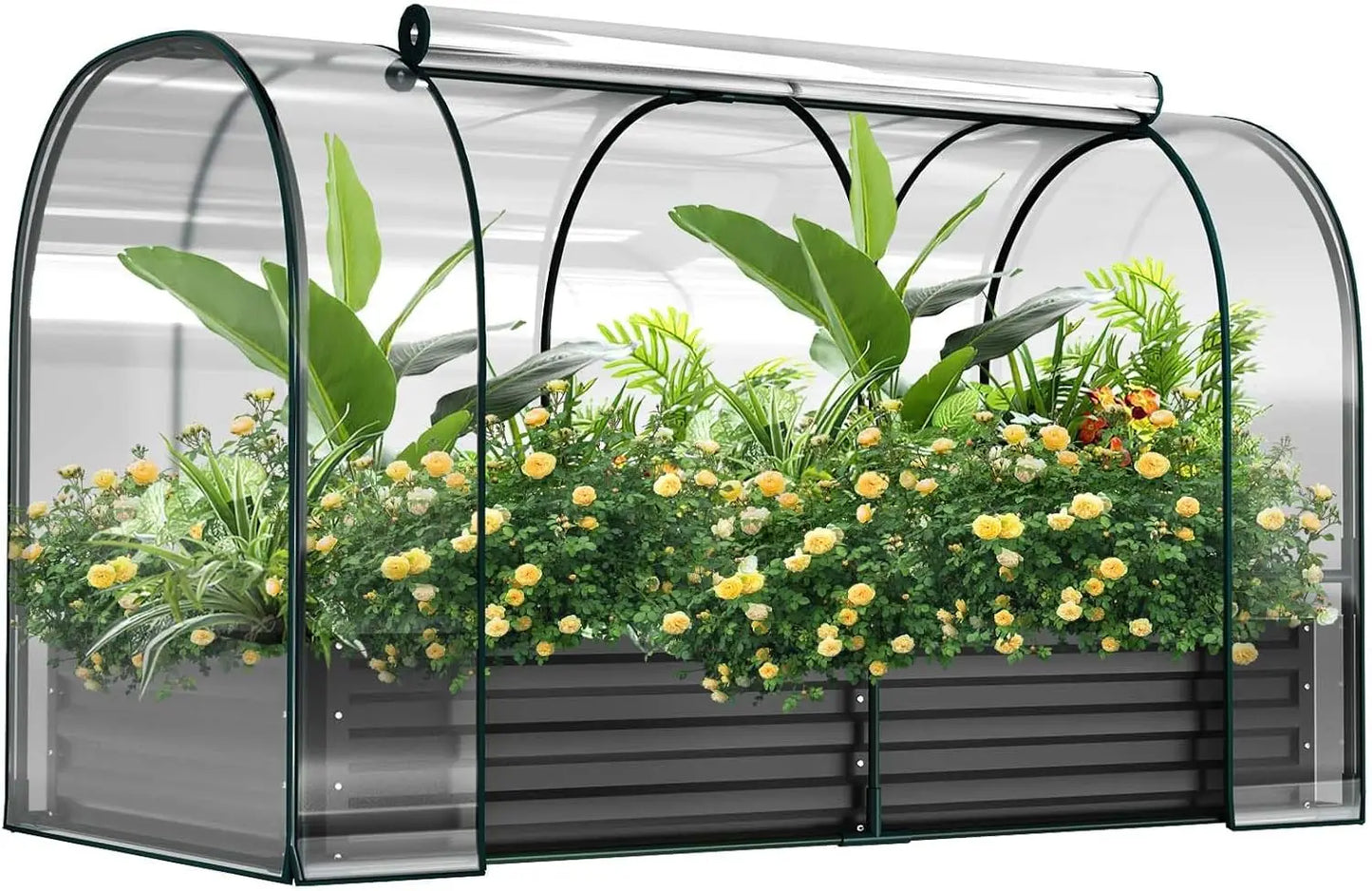 Galvanized Raised Garden Bed with Cover, 71"x35.4"x45.2"