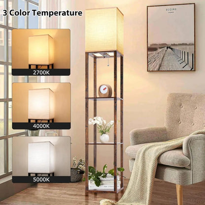 Floor Lamp with Shelf and Light