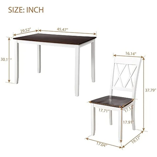 Wood Kitchen Table Set with Table and 4 Chairs
