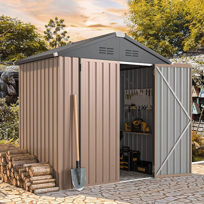 Utility and Tool Garden Shed with Lockable Doors