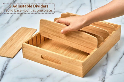 Bamboo Box for Kitchen Storage and Organization