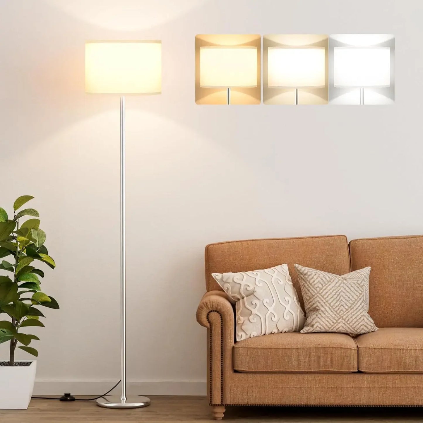 60'' Modern Floor Lamp with Shade