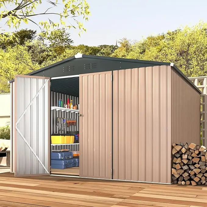 Utility and Tool Garden Shed with Lockable Doors