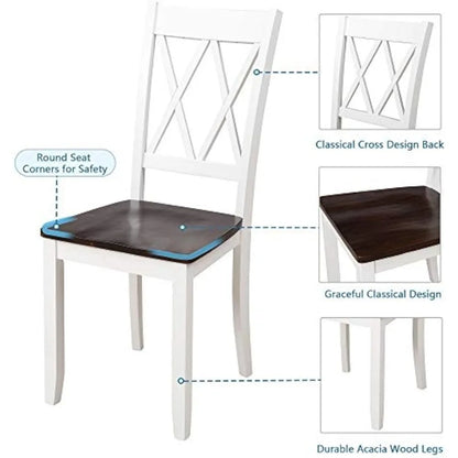 Wood Kitchen Table Set with Table and 4 Chairs