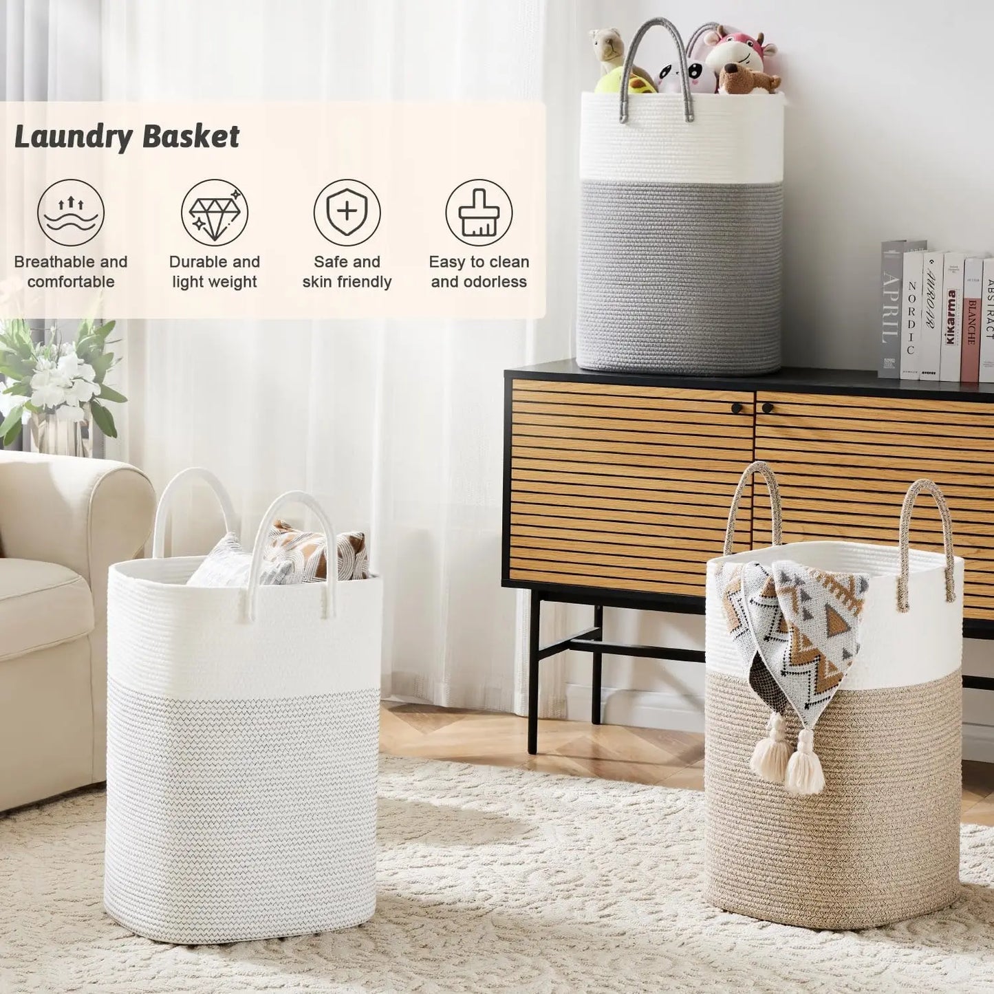 Woven Cotton Rope Laundry Hamper