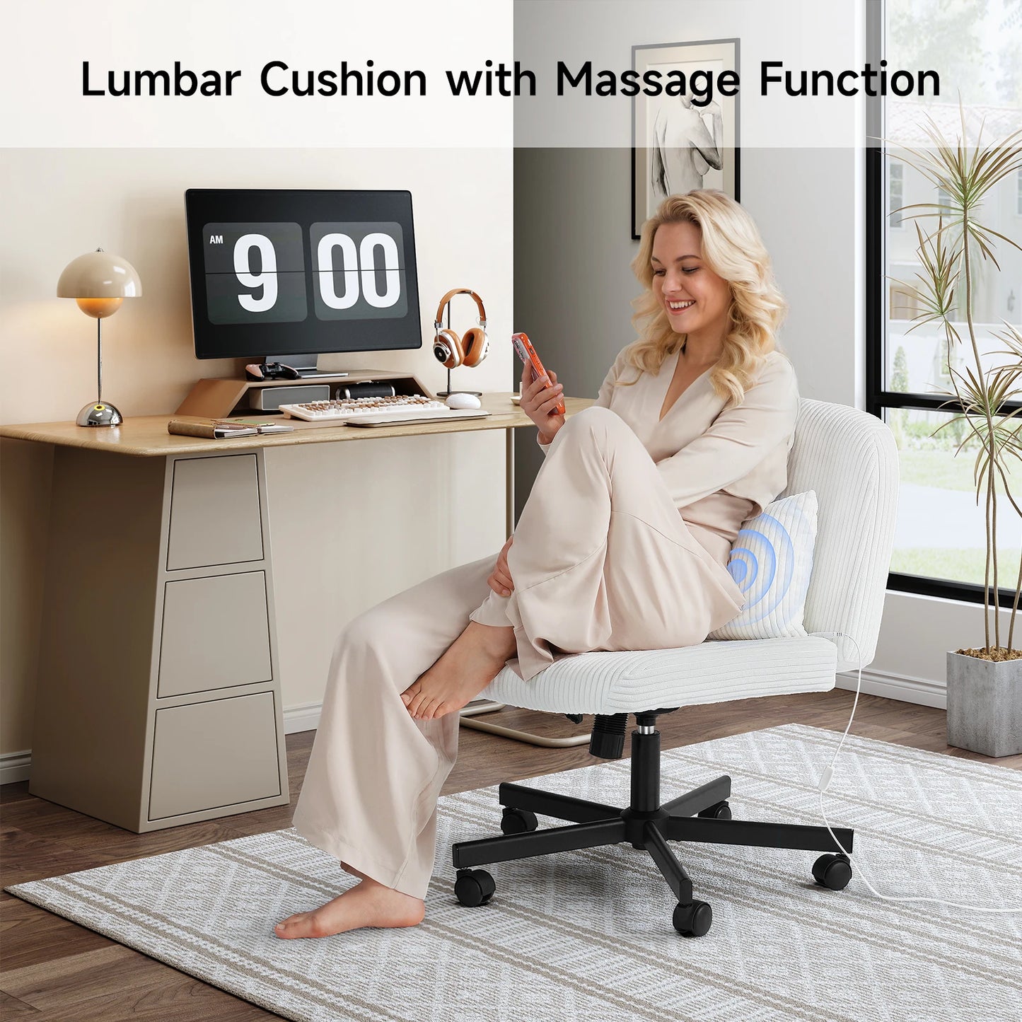 Massage Cross Leg Office Chair