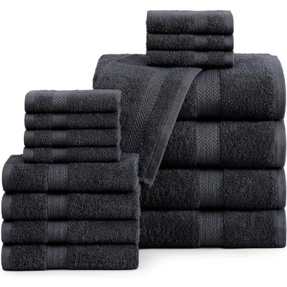 16 Piece Bath Towels - 100% Cotton