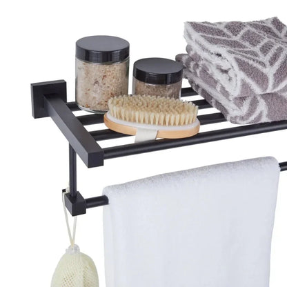 Towel Shelf with Bar, 24 Inch