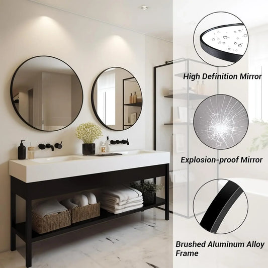 24-inch Round Wall Mounted Mirrors
