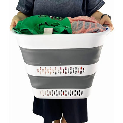 Collapsible Plastic Laundry Basket - 10.5 Gallon