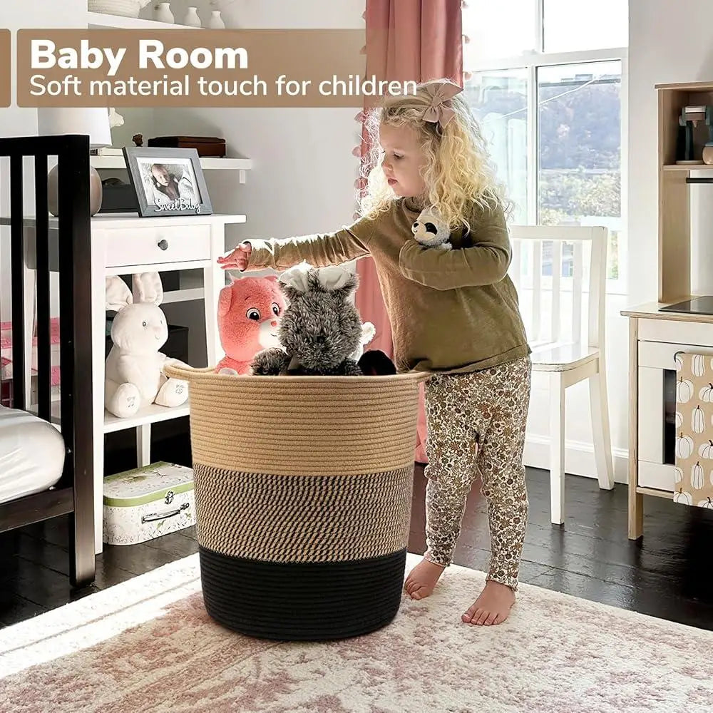 Large Woven Laundry Basket Jute Rope