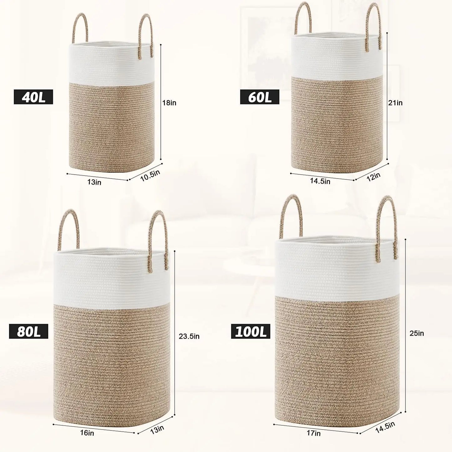 Woven Cotton Rope Laundry Hamper