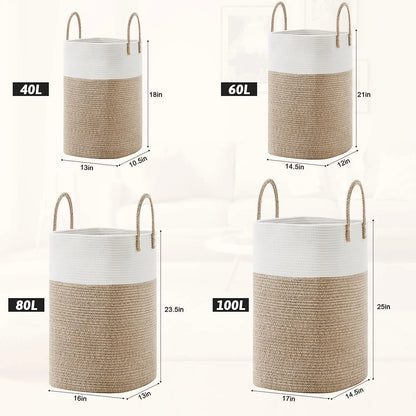 Woven Cotton Rope Laundry Hamper